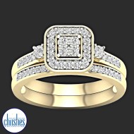 9ct Yellow Gold Diamond Engagement Bridal Set 0.33ct TDW RB22455 9ct Yellow Gold Diamond Engagement Bridal Set 0.33ct TDW RB22455