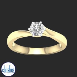 9ct Yellow Gold Diamond Solitaire Ring  0.50ct TDW RS0471