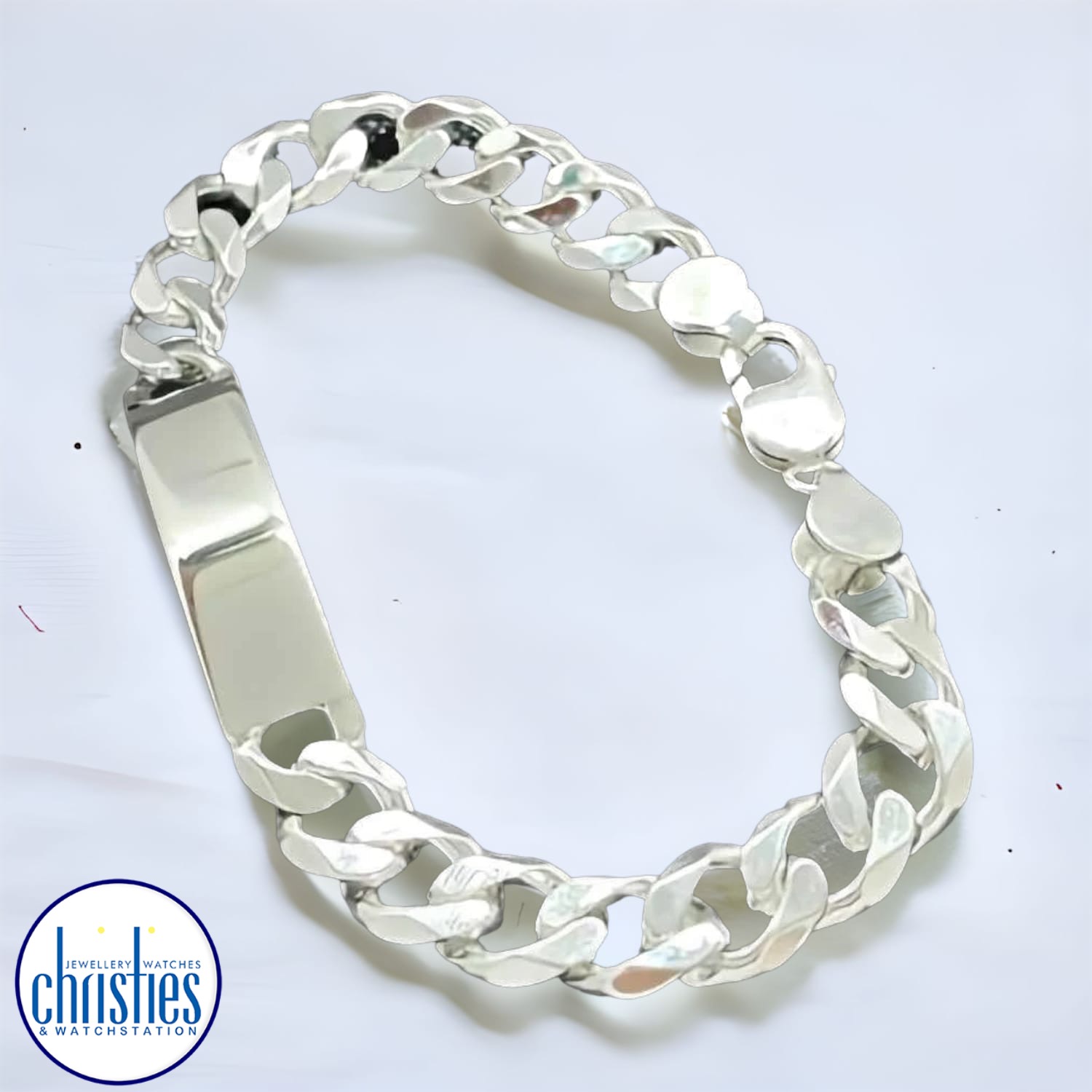 IDCD300H6C25 Sterling Silver ID Curb Link Heavy Bracelet. Heavy weight  Identification bracelet crafted in 925 sterling silver  Afterpay - Split your purchase into 4 instalments - Pay for your purchase over 4 instalments, due every two weeks. You’ll pay @