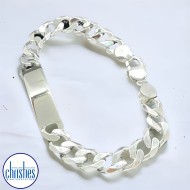 IDCD300H6C25 Sterling Silver ID Curb Link Heavy Bracelet IDCD300H6C25 Sterling Silver ID Curb Link Heavy Bracelet