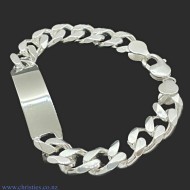 IDCD350H6C23 Sterling Silver ID Curb Link Heavy Bracelet IDCD350H6C23 Sterling Silver ID Curb Link Heavy Bracelet