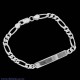IDFG150H6C20 Sterling Silver ID Figaro Medium Bracelet. Medium weight  Identification bracelet crafted in 925 sterling silver  Afterpay - Split your purchase into 4 instalments - Pay for your purchase over 4 instalments, due every two weeks. You’ll pay @c