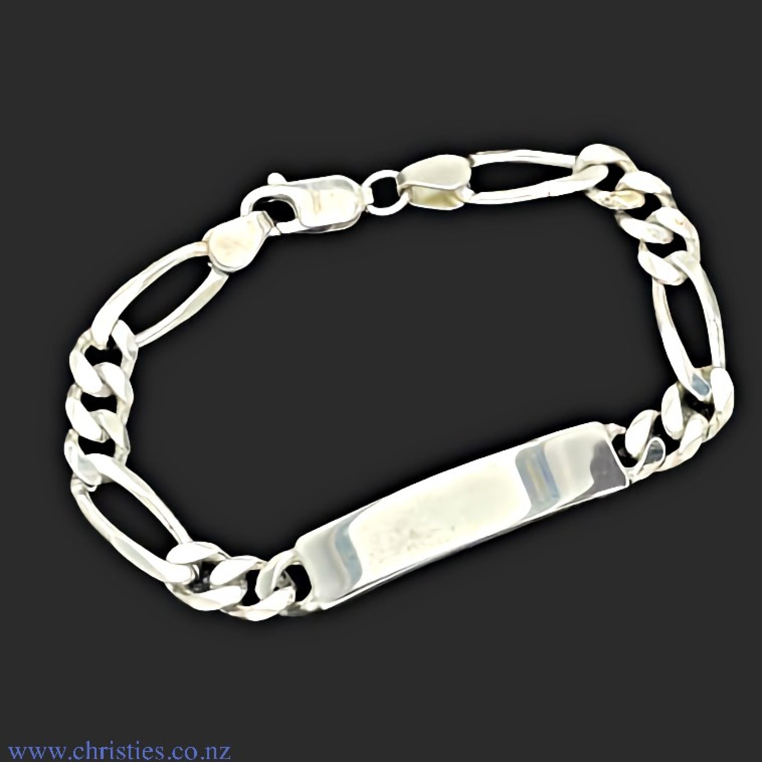 IDFG220H6C20 Sterling Silver ID Figaro Medium Bracelet. Medium weight  Identification bracelet crafted in 925 sterling silver  Afterpay - Split your purchase into 4 instalments - Pay for your purchase over 4 instalments, due every two weeks. You’ll pay @c