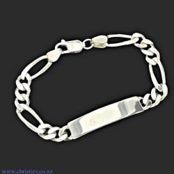 IDFG220H6C20 Sterling Silver ID Figaro Medium Bracelet