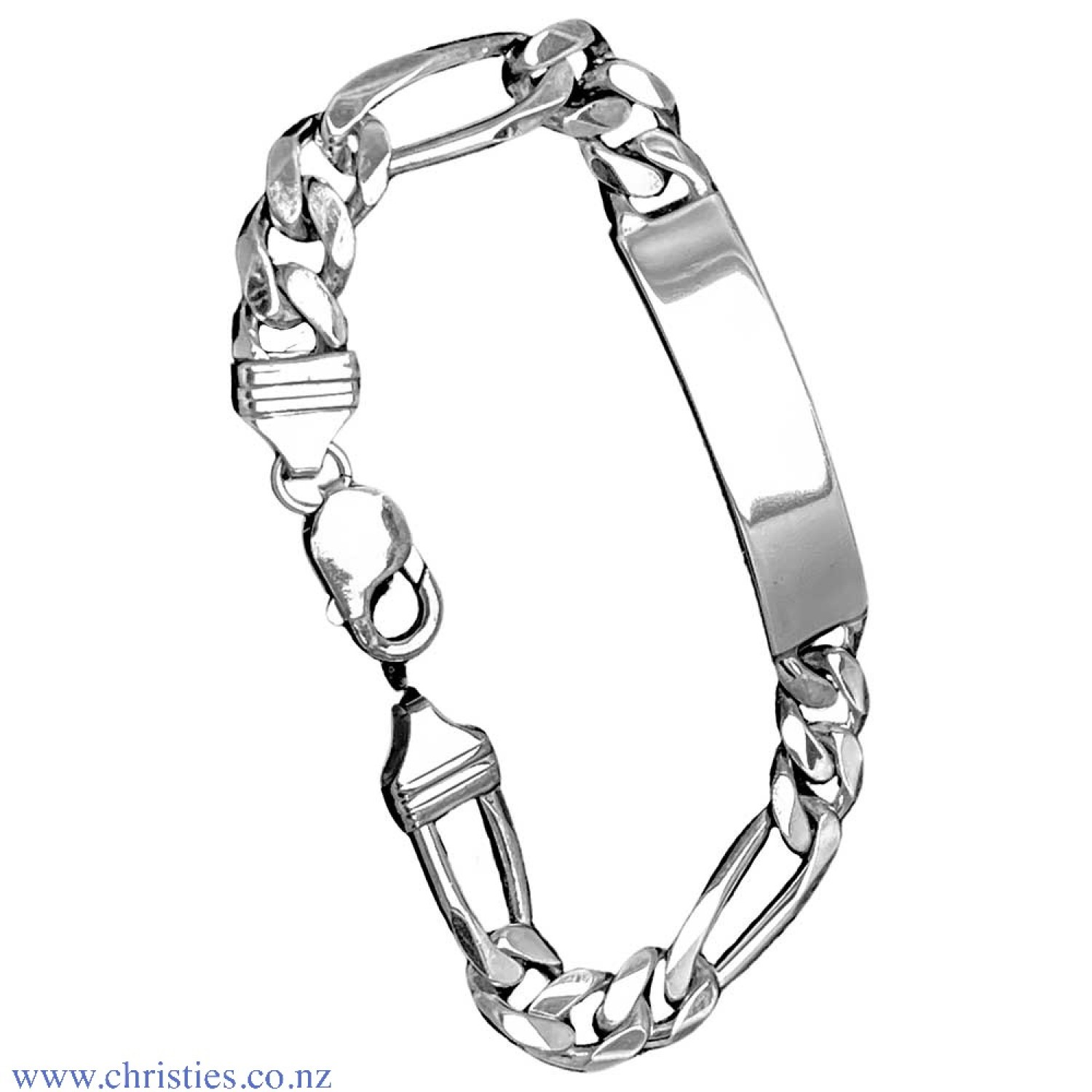 IDFG250H6C Sterling Silver ID Figaro Medium Bracelet. Medium weight  Identification bracelet crafted in 925 sterling silver  Afterpay - Split your purchase into 4 instalments - Pay for your purchase over 4 instalments, due every two weeks. You’ll pay @chr