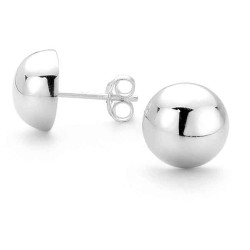 Sterling Silver 10mm Dome Earrings