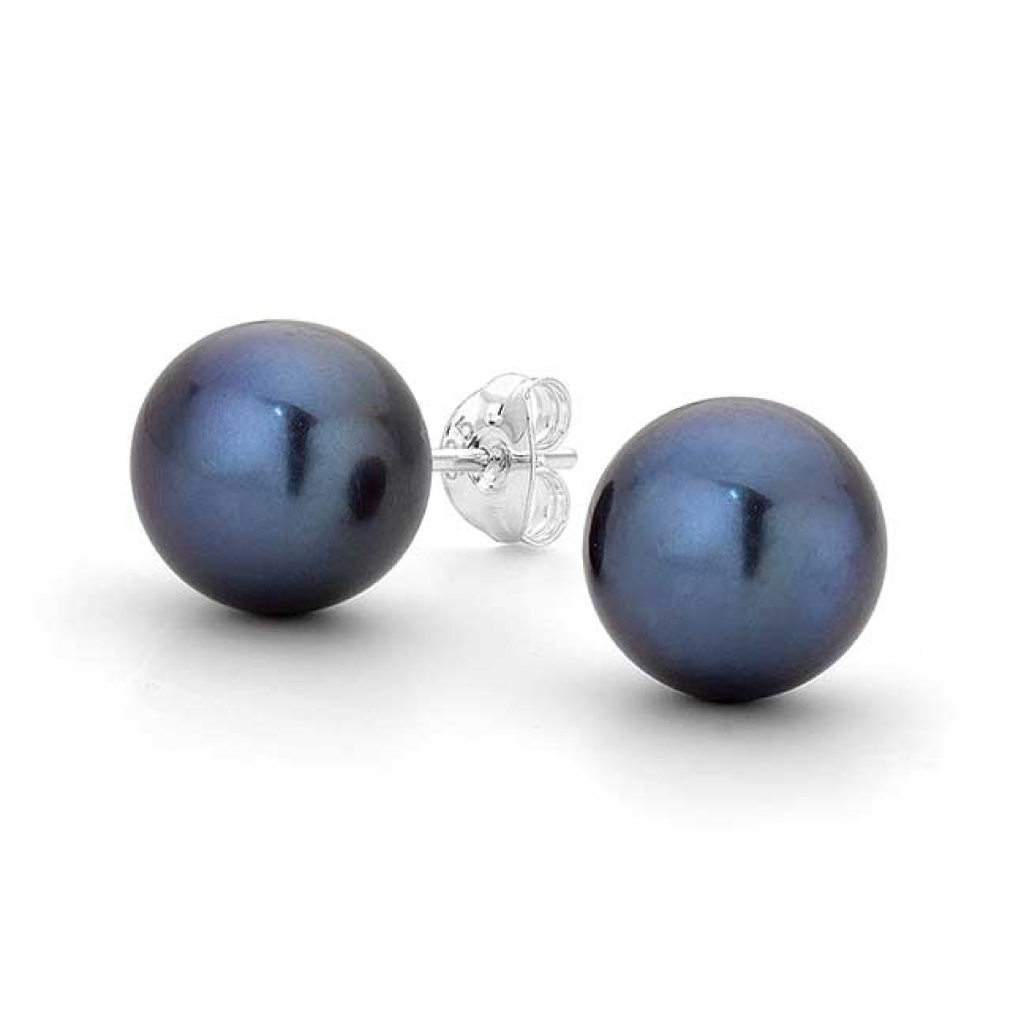 Freshwater Black Pearl Earrings in Silver. Sterling Silver Pearl earrings featuring a 9mm freshwater black dyed pearl 3 Months No Payments and Interest for Q Card holders 925 Sterling Silver Earrings with stud fitting 9mm freshwater button pearl Christies