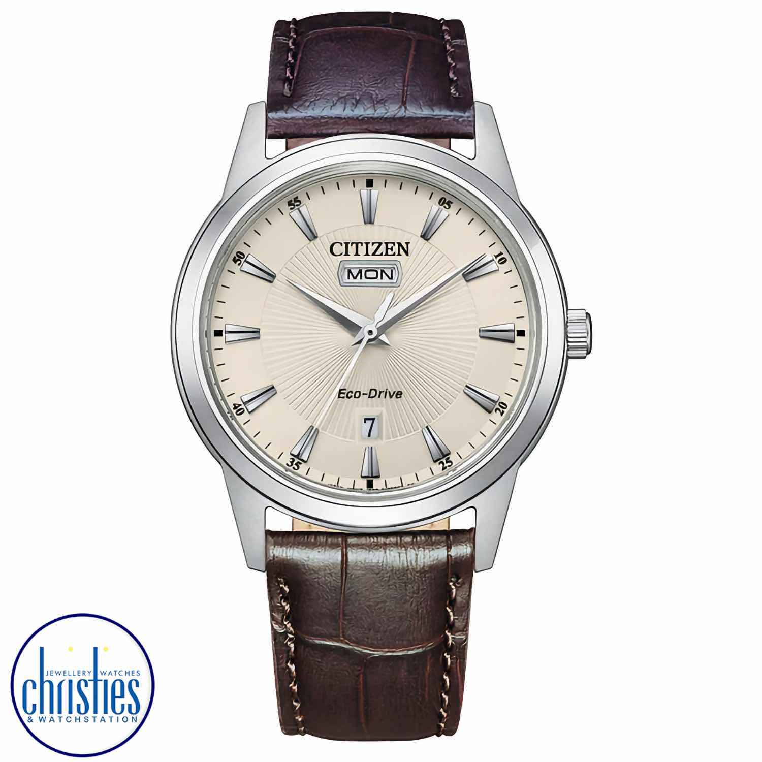 AW0100-19A CITIZEN Eco-Drive Watch. A modern timepiece that displays classic aesthetic appeal.