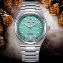 AW0130-85M Citizen Zenshin Super Titanium Watch – Turquoise Dial