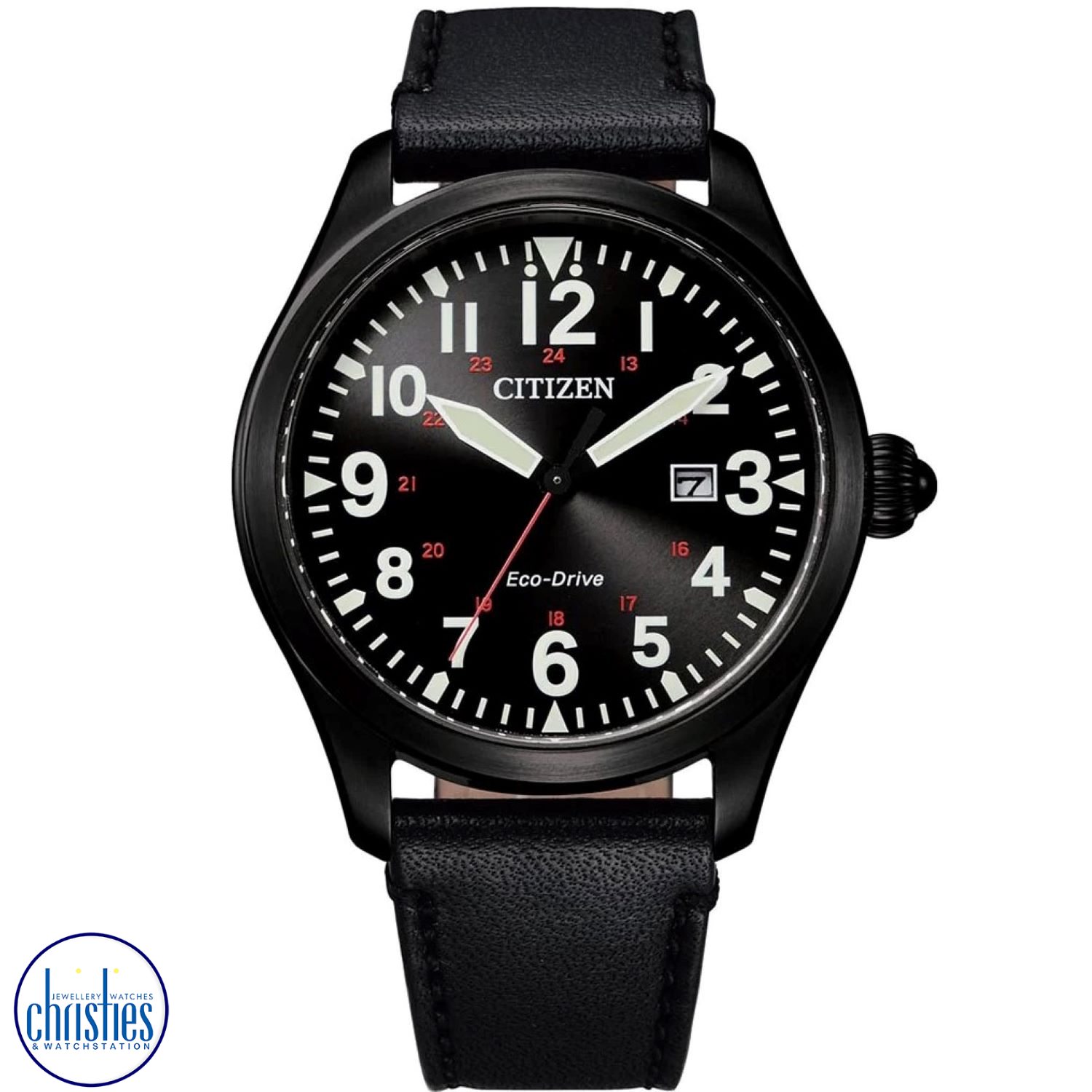 BM6835-23E CITIZEN Black Dial  Eco -Drive Leather Strap Watch BF2009-11A Watches NZ