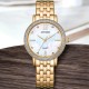 Christies Jewellery - EL3103-57D Citizen Ladies Gold Tone Watch Auckland NZ EL3103-57D Citizen Ladies Gold Tone Watch EL3103-57D Citizen Watches Auckland | White mother of Pearl Dial with crystals on Bezel