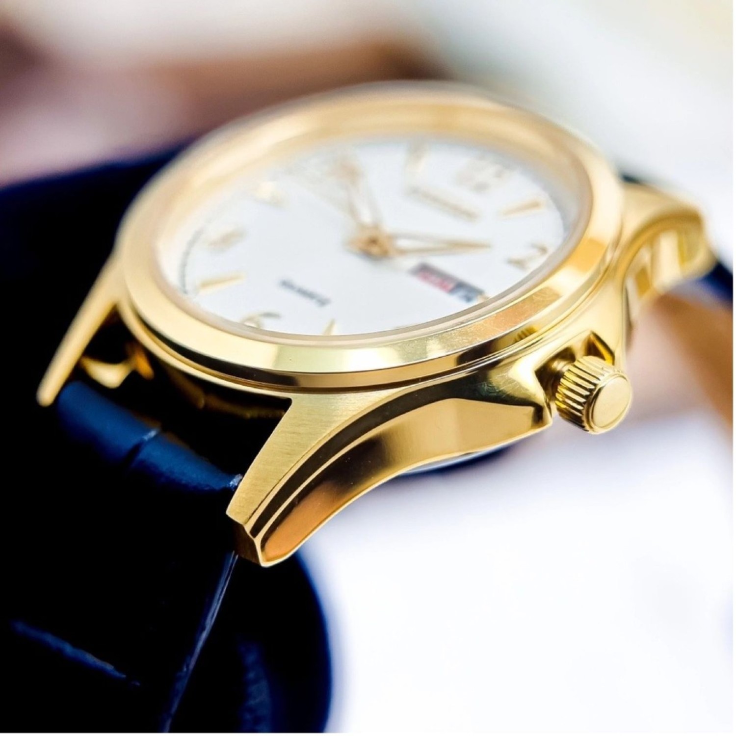 Christies Jewellery - EQ0593-26A Citizen Ladies Dress Watch Auckland NZ EQ0593-26A Citizen Ladies Dress Watch EQ0593-26A Citizen Watches Auckland | Gold Tone casing with Black leather strap