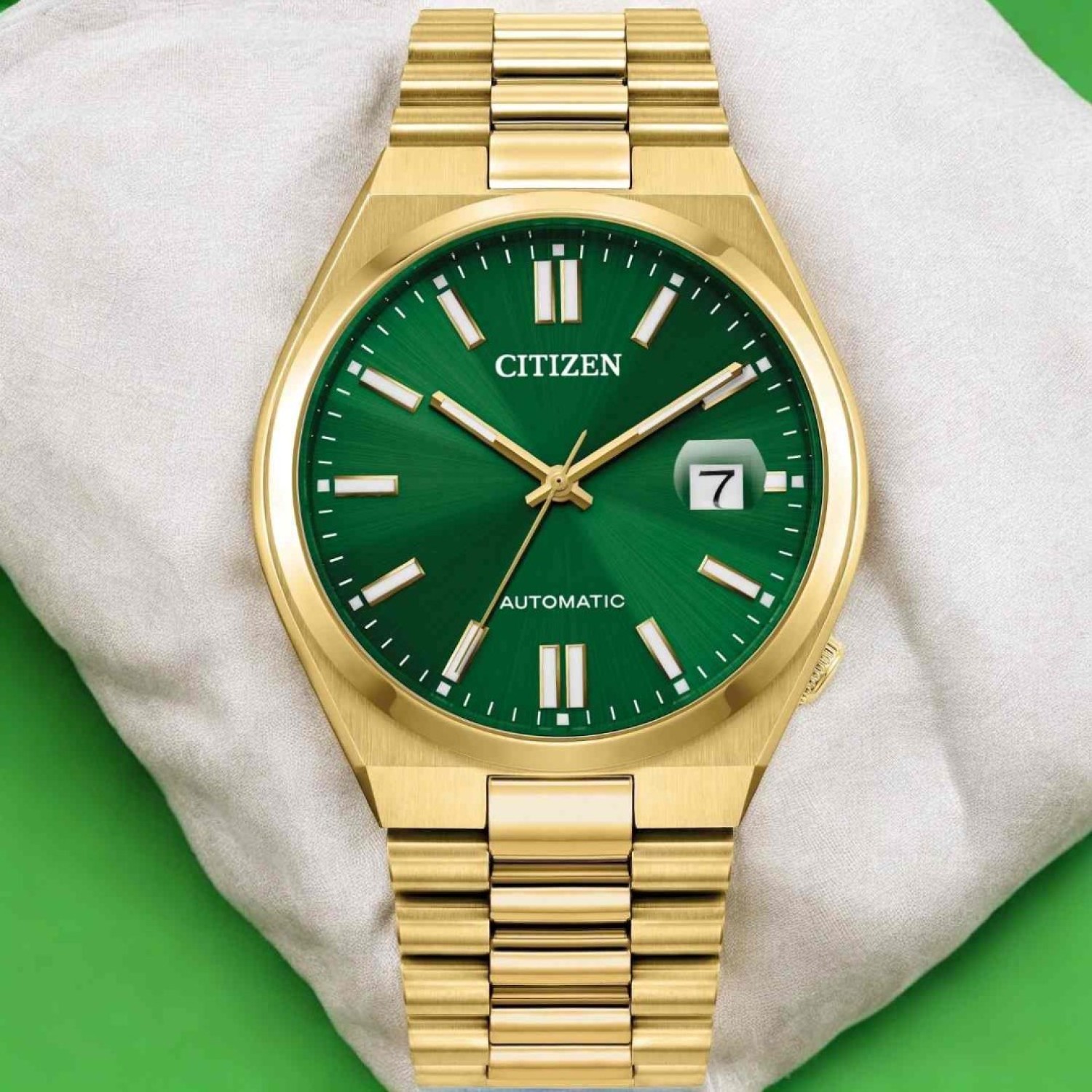 Christies Jewellery - NJ0152-51X Citizen Tsuyosa Gold Green Dial Watch Auckland NZ NJ0152-51X Citizen Tsuyosa Gold Green Dial Watch