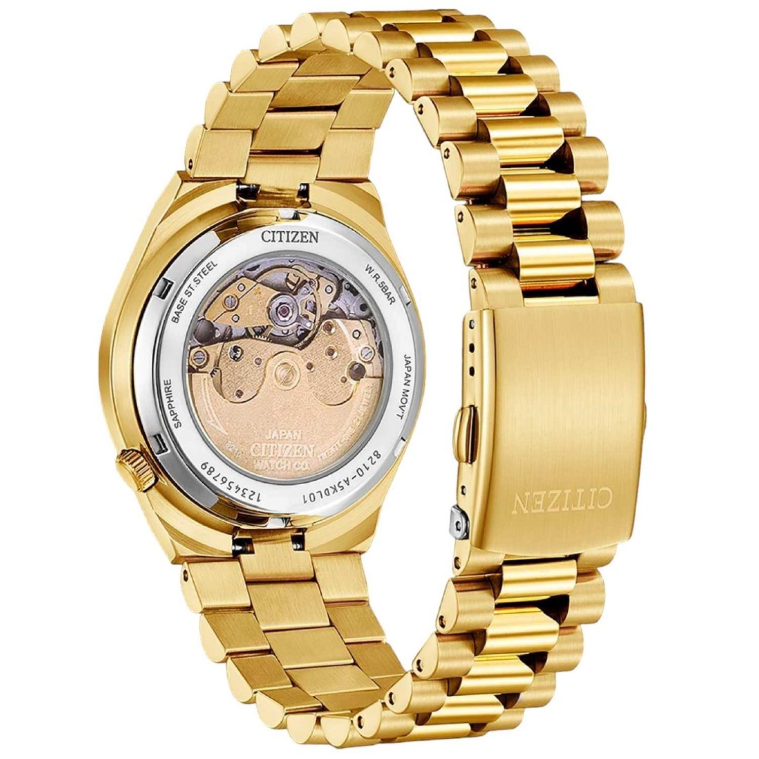Christies Jewellery - NJ0153-82X Citizen Automatic Gold Tone Watch Watches Auckland NZ NJ0153-82X Citizen Automatic Gold Tone Watch with Red Dial