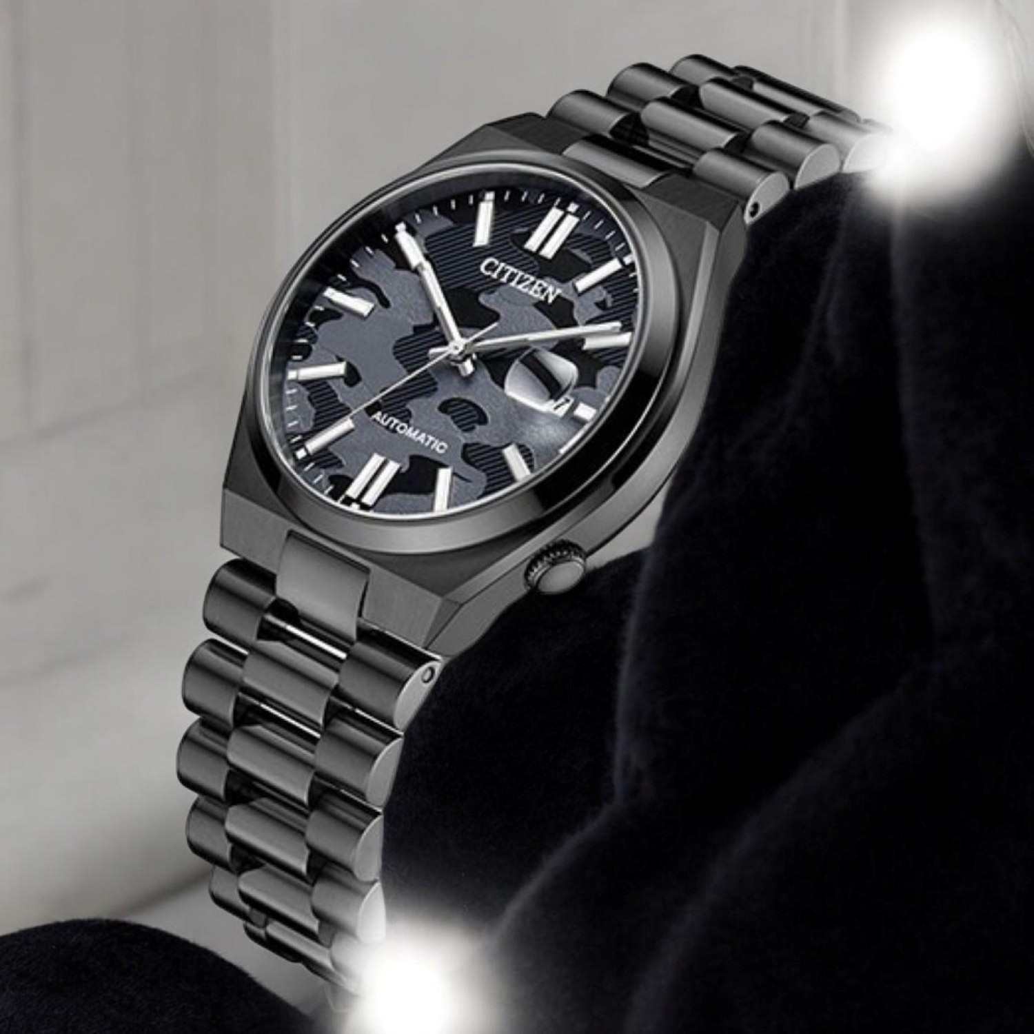 Christies Jewellery - NJ0155-87E Citizen Tsuyosa Black Camo Dial Watch Auckland NZ NJ0155-87E Citizen Tsuyosa Black Camo Dial Watch
