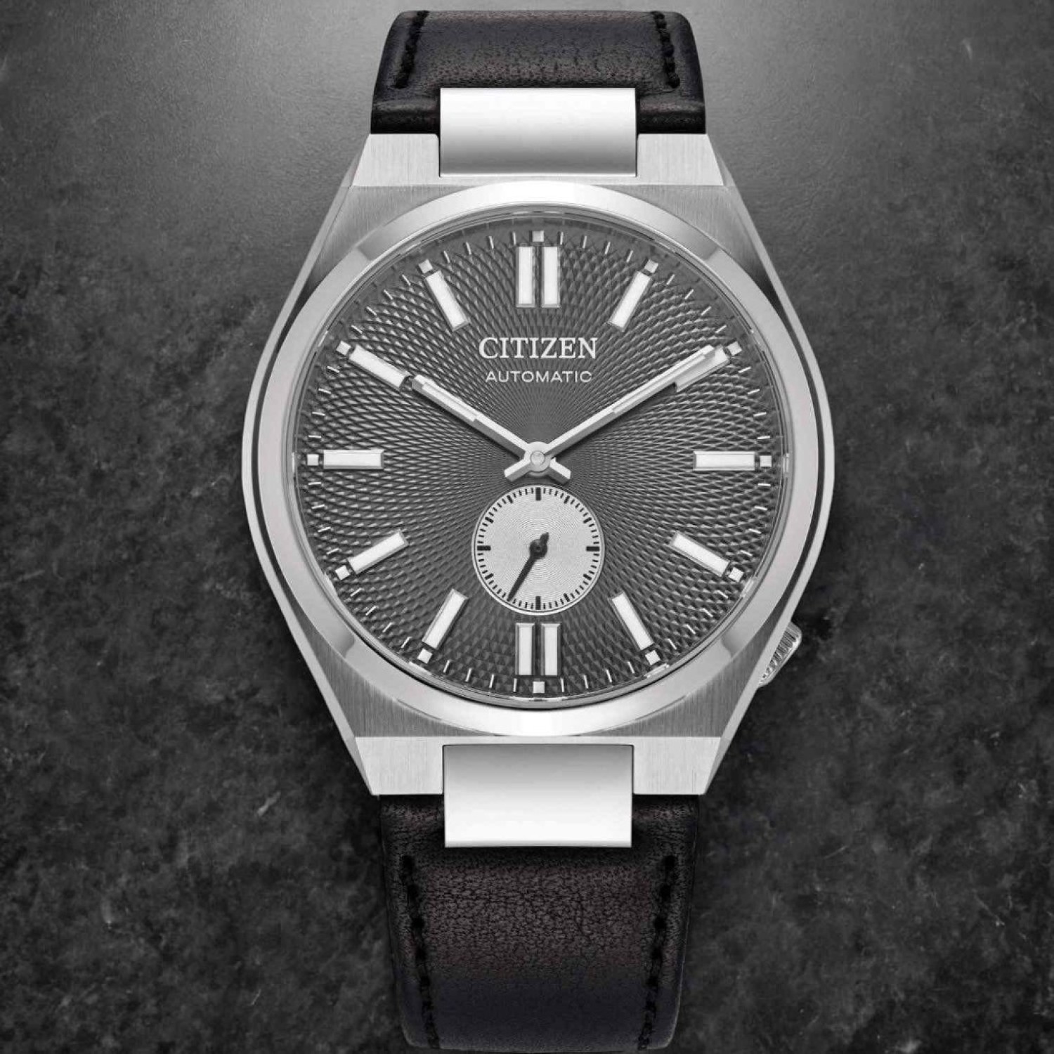Christies Jewellery - NK5010-01H Citizen Tsuyosa Leather Strap Gray Dial Watch Auckland NZ NK5010-01H Citizen Tsuyosa Leather Strap Gray Dial Watch