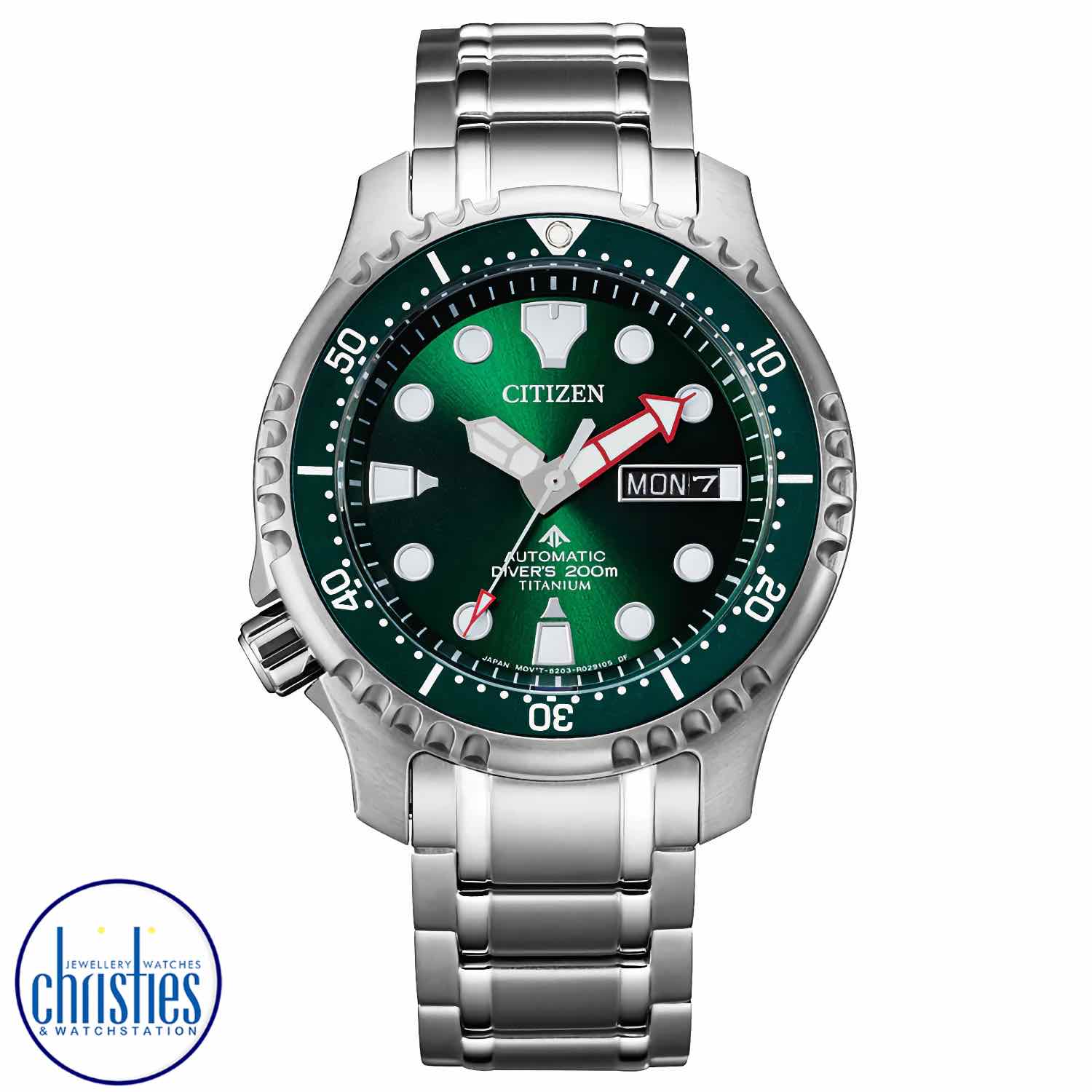 NY0100-50X CITIZEN Automatic Titanium Divers Watch. An enticing fusion of precision, durability and stylish design elements, this watch reflects meticulously considered craftsmanship in the pursuit of enduring quality.