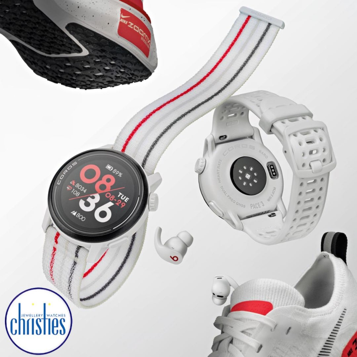 Christies Jewellery - COROS PACE 3 GPS Sport Watch – White Silicone Band Watches Auckland NZ COROS PACE 3 GPS Sport Watch – White Silicone Band WPACE3-WHT Watches Auckland