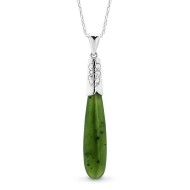 Pounamu Drop Pendant in Sterling Silver Pounamu Drop Pendant in Sterling Silver