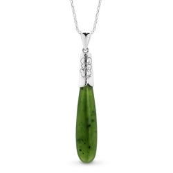 Pounamu Drop Pendant in Sterling Silver 