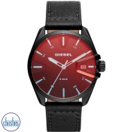 DZ1945 - MS9 Three-Hand Date Black Leather Watch DZ1945 - MS9 Three-Hand Date Black Leather Watch