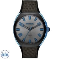DZ1885 Diesel Men's Stigg Black And Gray Silicone Strap Watch