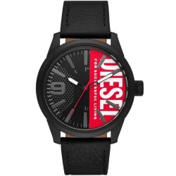 DZ2180 Diesel Three-Hand Black Leather Watch