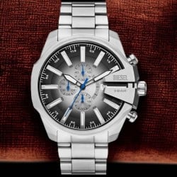 DZ4686 Diesel Mega Chief Slim Silver 48mm Watch