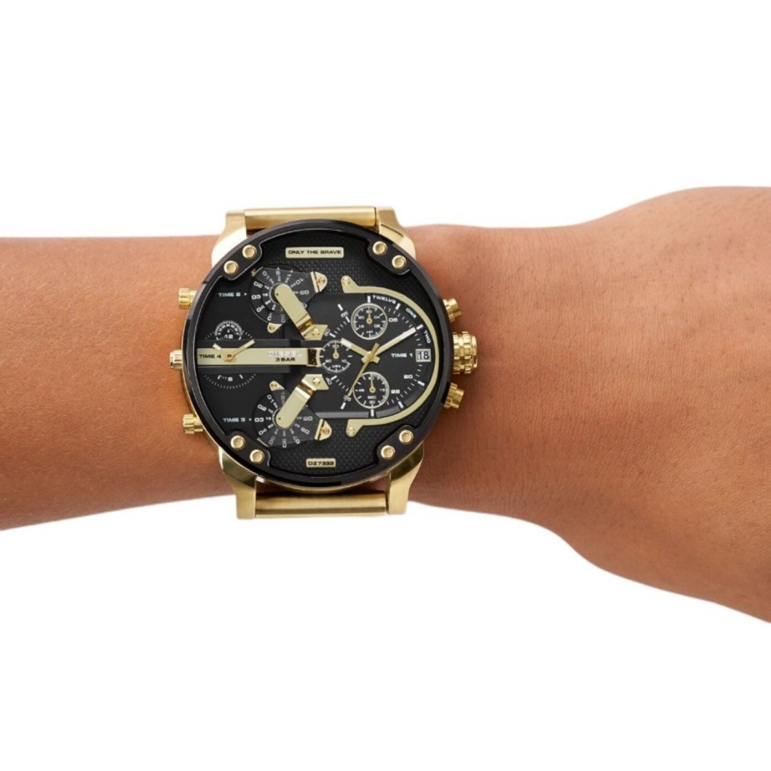 Christies Jewellery - DZ7333 Diesel Mr. Daddy 2.0 Chronograph Gold-Tone Black Dial Watch Auckland NZ DZ7333 Diesel Mr. Daddy 2.0 Chronograph Gold-Tone Black Dial Watch