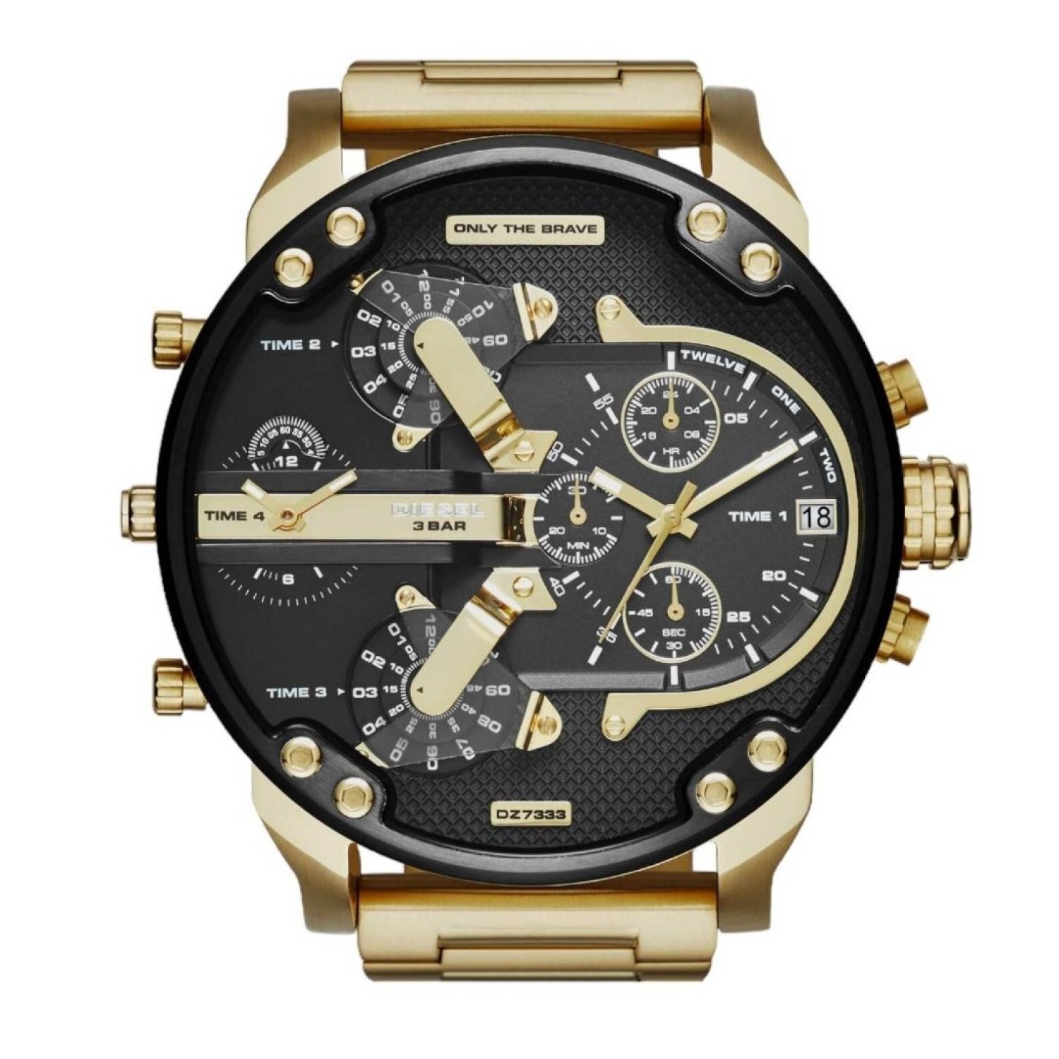Christies Jewellery - DZ7333 Diesel Mr. Daddy 2.0 Chronograph Gold-Tone Black Dial Watch Auckland NZ DZ7333 Diesel Mr. Daddy 2.0 Chronograph Gold-Tone Black Dial Watch
