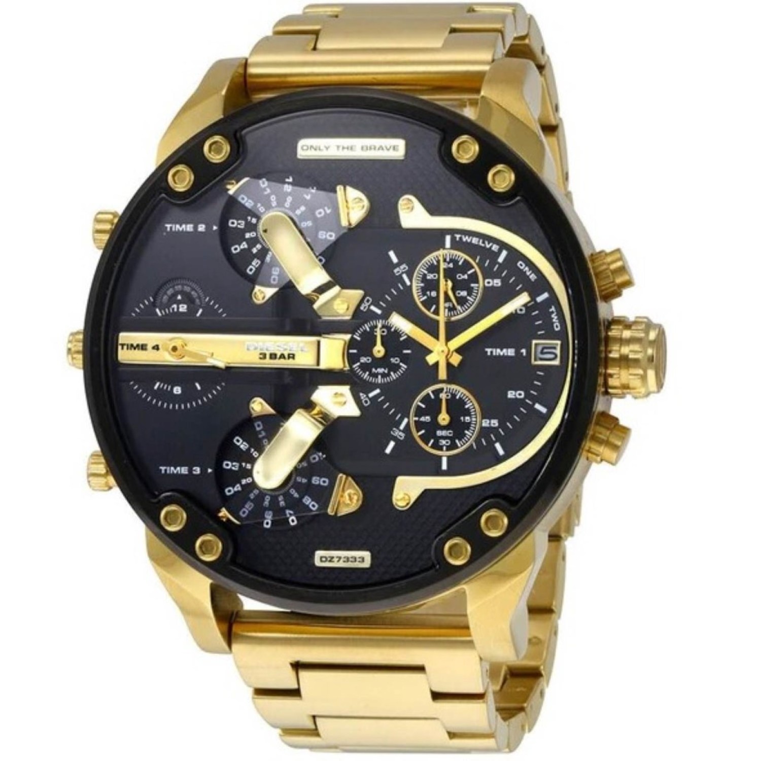 Christies Jewellery - DZ7333 Diesel Mr. Daddy 2.0 Chronograph Gold-Tone Black Dial Watch Auckland NZ DZ7333 Diesel Mr. Daddy 2.0 Chronograph Gold-Tone Black Dial Watch