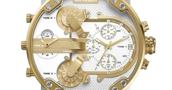 Diesel watch golden colour clearance