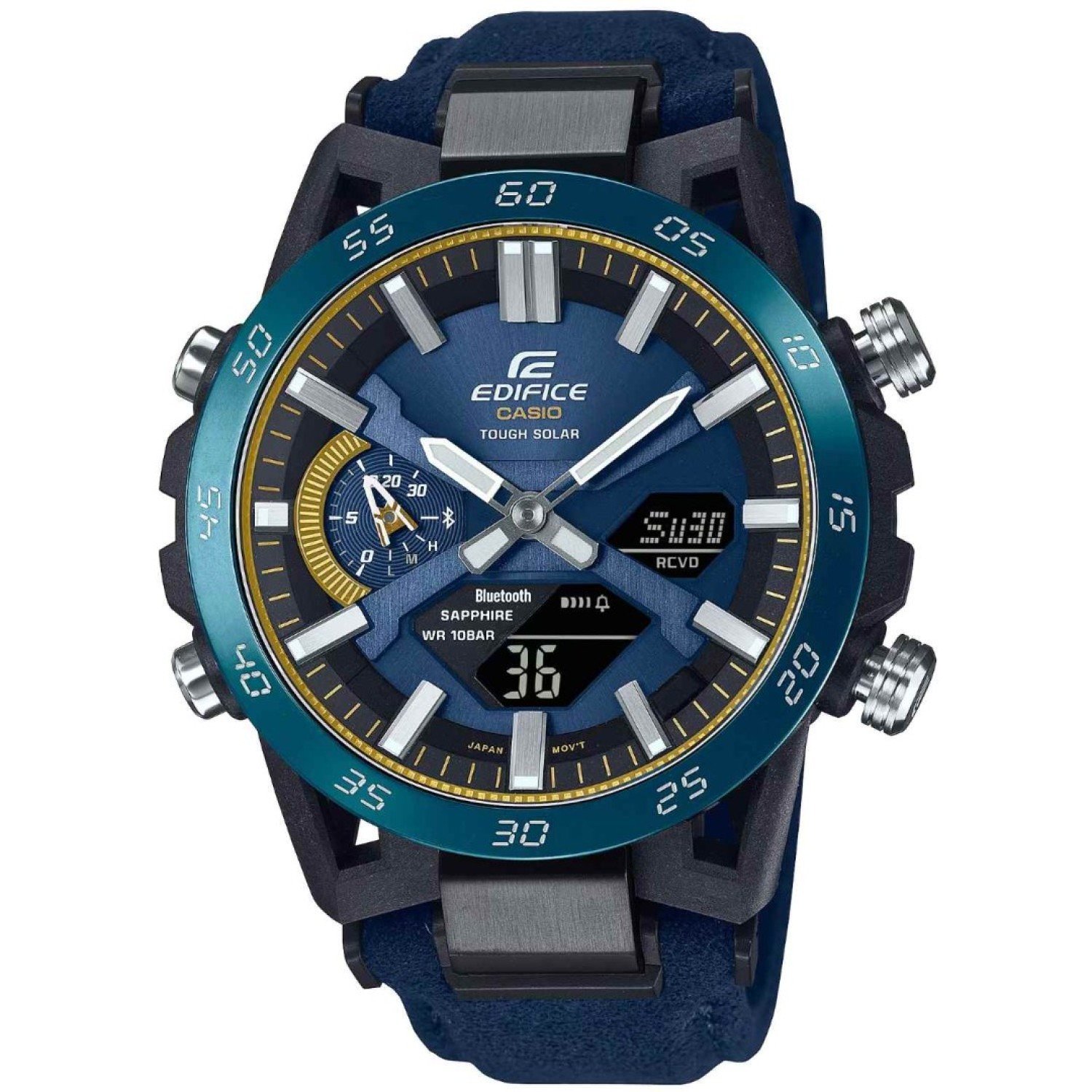 Christies Jewellery - ECB2000SS-2A Casio Edifice Watch 50TH ANNIVERSARY Auckland NZ ECB2000SS-2A Casio Edifice Watch 50TH ANNIVERSARY ECB-2000SS-2A - Analogue and Digital display with Blue Dial