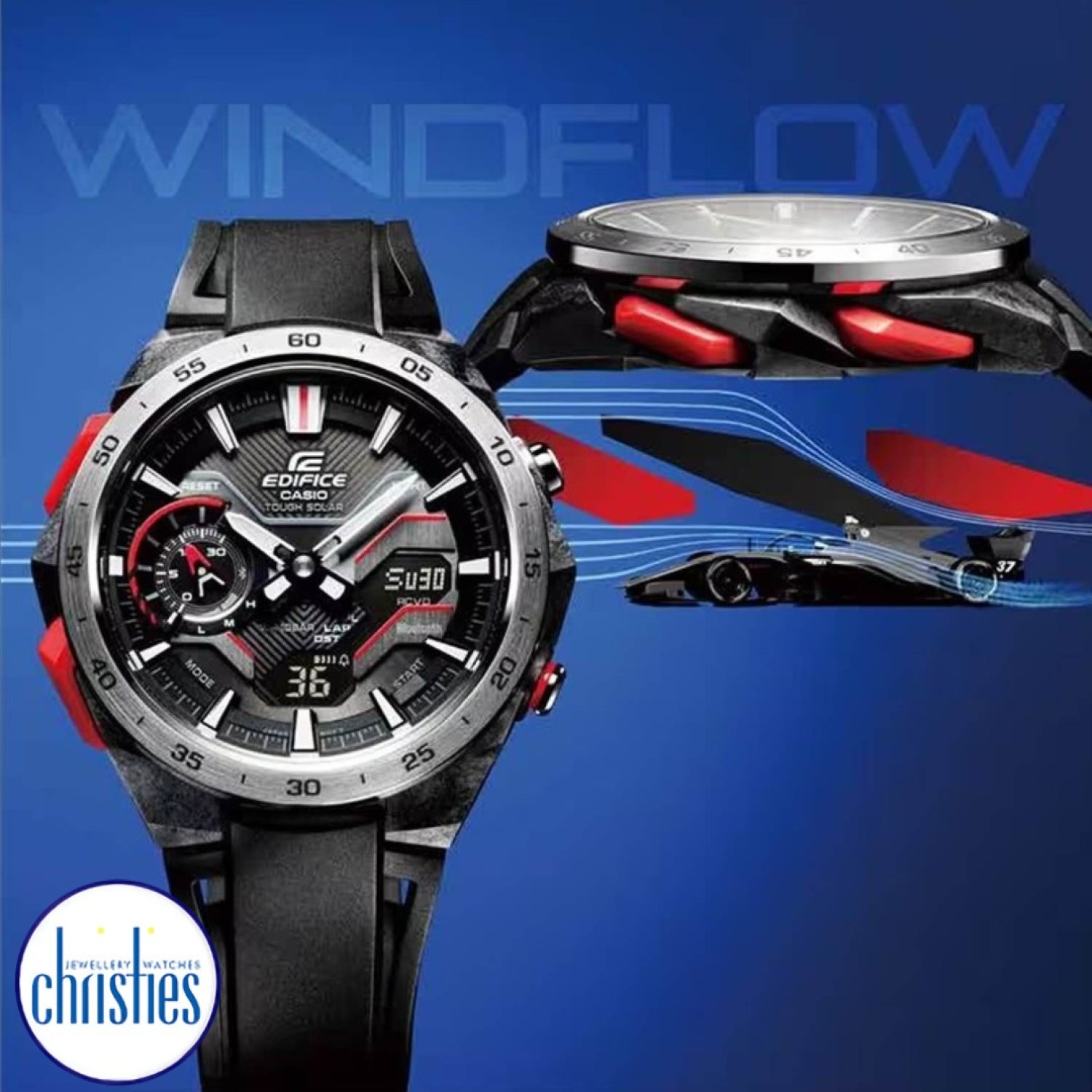 Christies Jewellery - ECB2200P-1A Casio Edifice Duo Motor Sport Solar Watches Auckland NZ ECB2200P-1A Casio Edifice Duo Motor Sport Solar ECB2200P-1A Edifice Watches Auckland | Edifice watches offer a balance between luxury aesthetics and affordability