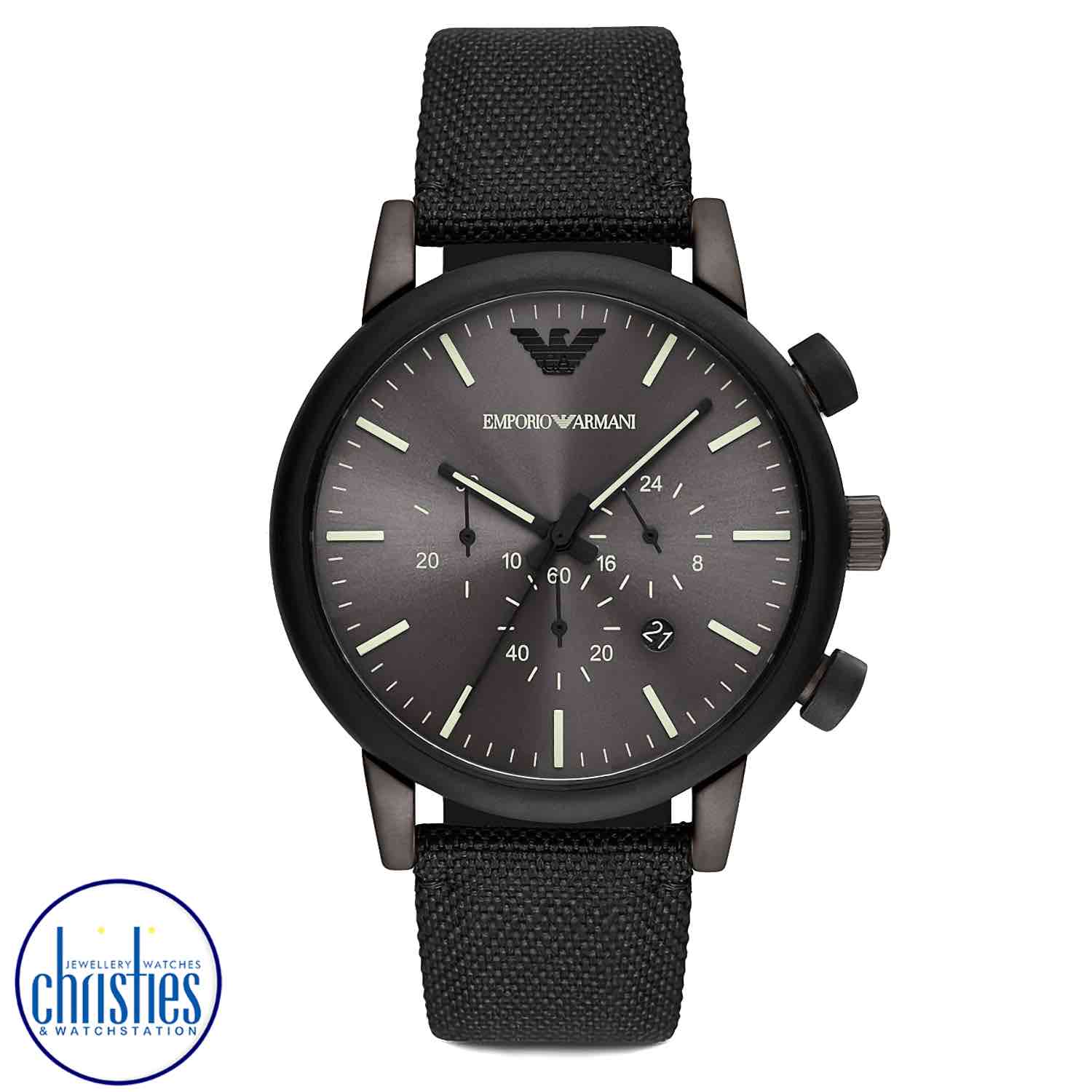 AR11409 Emporio Armani Chronograph Black Fabric Watch. Armani Exchange is a sub-brand to Armani, with focus on the younger generation.