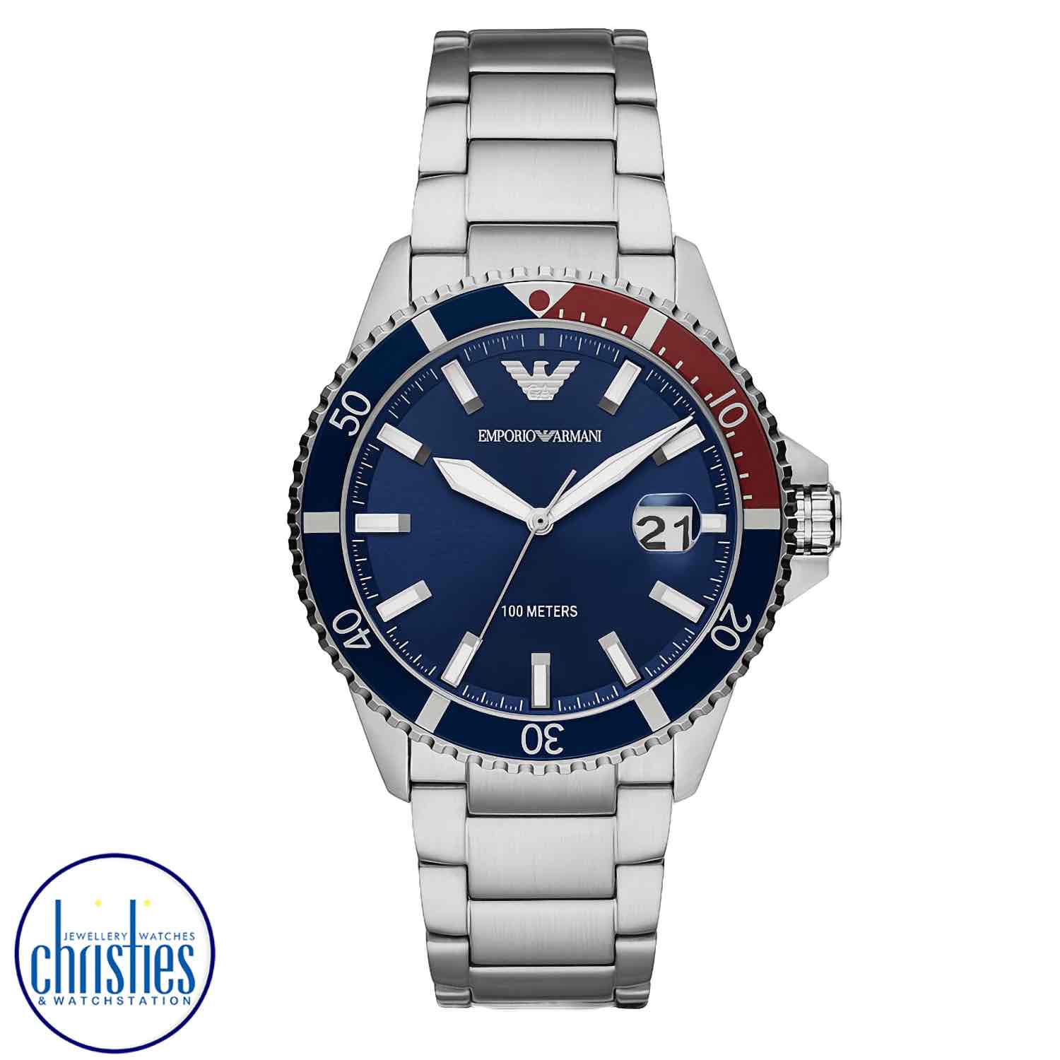 AR11339 Emporio Armani Three-Hand Date Stainless Steel Watch AR11339 Emporio Armani Three-Hand Date Stainless Steel Watch. Armani Exchange is a sub-brand to Armani, with focus on the younger generation.
