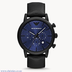 AR11351 Emporio Armani Chronograph Black Leather Luigi Watch