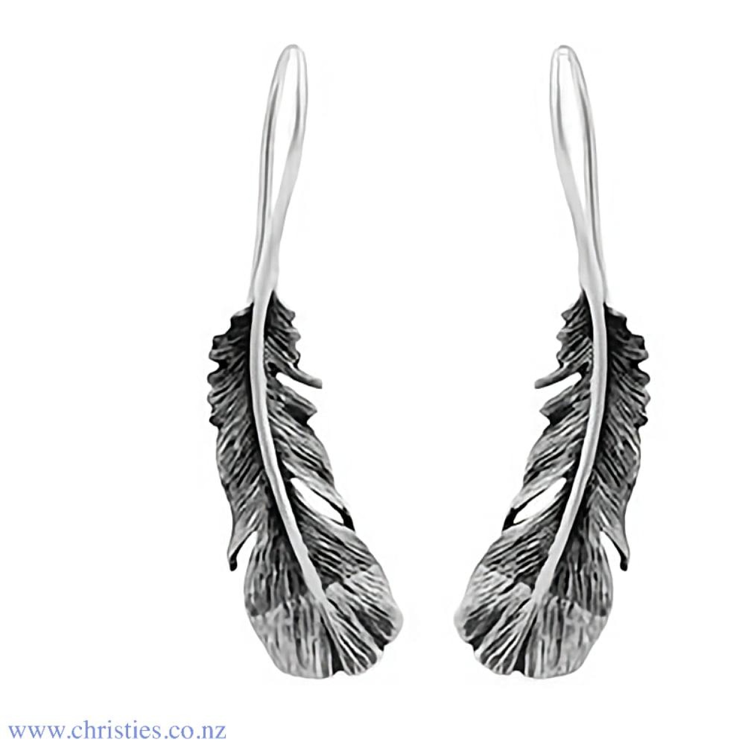 2E61004 Evolve NZ Huia Drop Earrings. Evolves stunning Huia feather earrings honour those special people whom we greatly respect, admire and treasure. The wearing or gifting of these beautiful feathers celebrates all that is precious to us. Sterling si @c