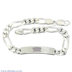 37751 Sterling Silver ID Figaro Bracelet