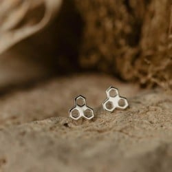 Evolve Sterling Silver Mini Honeycomb Studs Evolve Sterling Silver Mini Honeycomb Studs