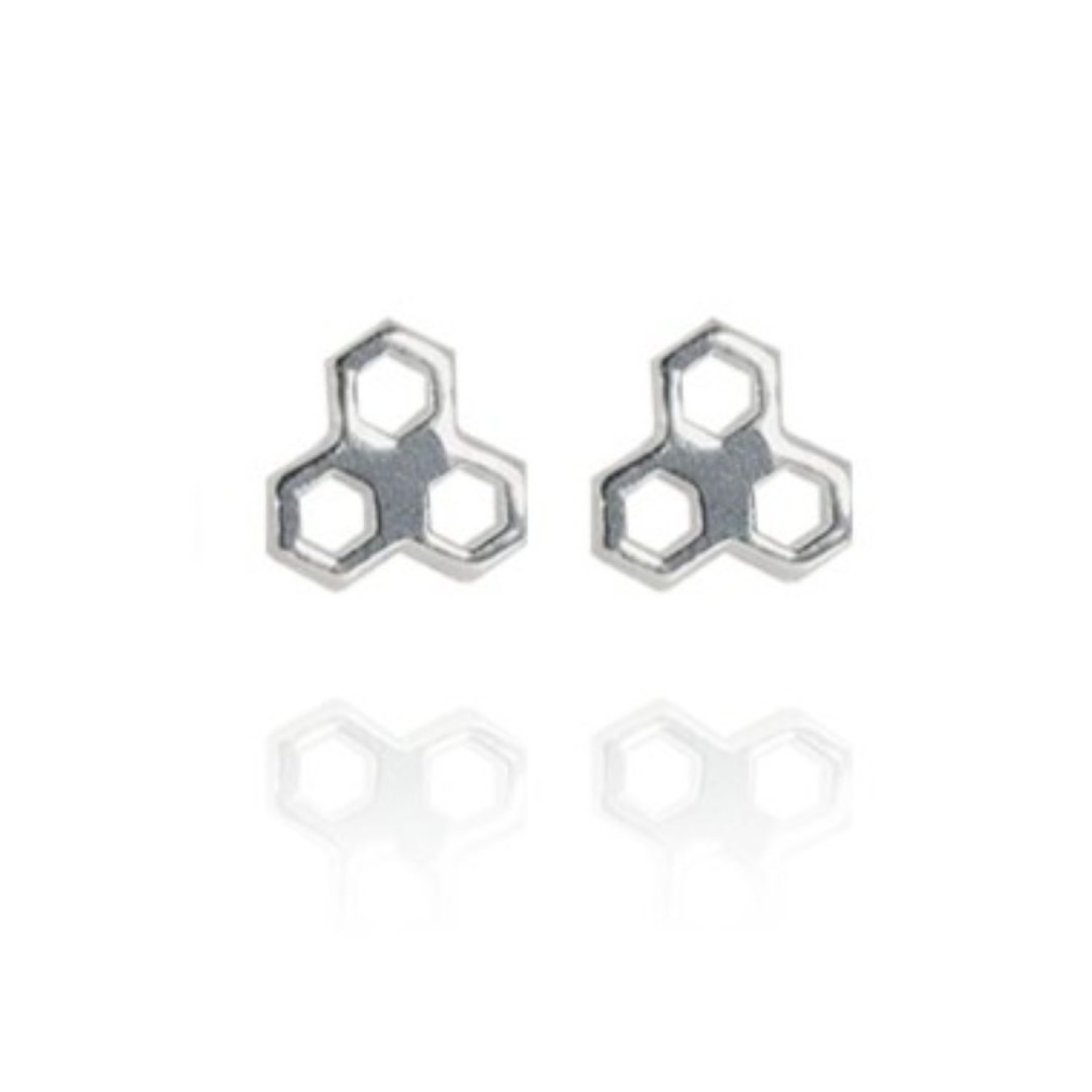 Evolve Sterling Silver Mini Honeycomb Studs by Evolve Jewellery