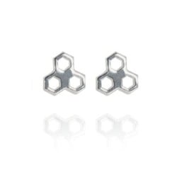 Evolve Sterling Silver Mini Honeycomb Studs