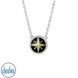 Evolve Jewellery Silver Compass Navigation Necklace 