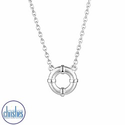 Evolve Jewellery Silver Life Buoy Necklace 