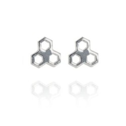 Evolve Sterling Silver Mini Honeycomb Studs