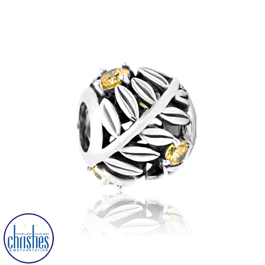 AUTHENTIC PANDORA NOVEMBER DROPLET RING 925 SILVER YELLOW CITRINE SIZE 54 |  eBay