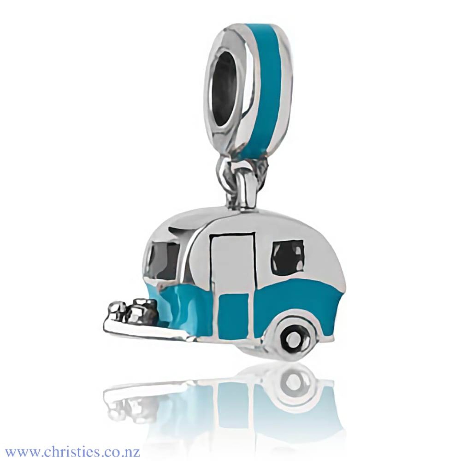 LKD045 Evolve Jewellery Classic Camper Charm. Instilling a sense of nostalgia, our Classic Camper charm celebrates family holidays exploring all corners of New Zealand. Beach trips, BBQs and board games, this special charm represents everything that is es