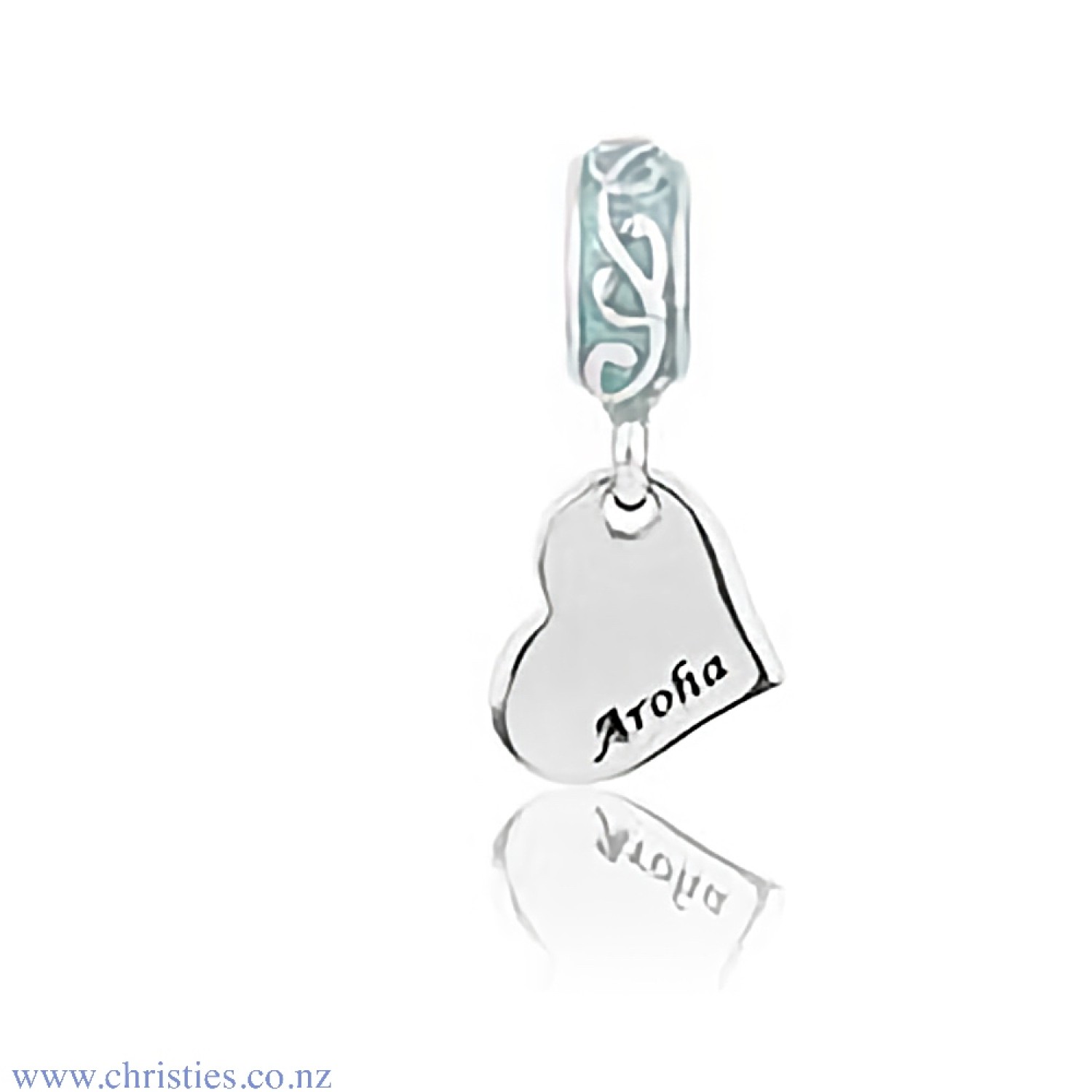 LKD049 Evolve Jewellery Aroha Deep Love Pendant Blue Charm. Aroha is often translated as “Love”, but the full meaning of the word encompasses all of the five senses, the ego and also intellect, and cannot be contained in just one word.The Aroha pendant ch
