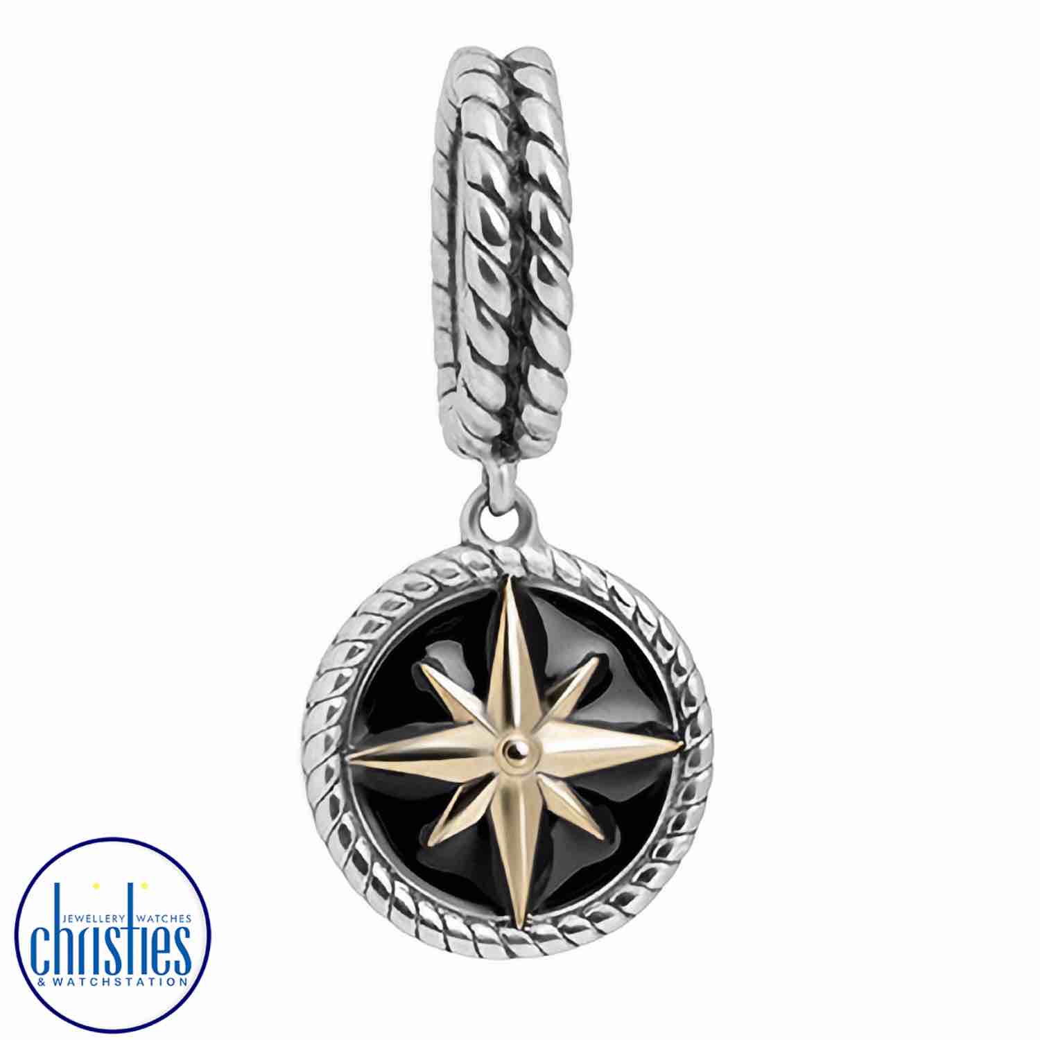 LKD056 Evolve Silver and Gold Compass Charm evolve jewellery stockists nz