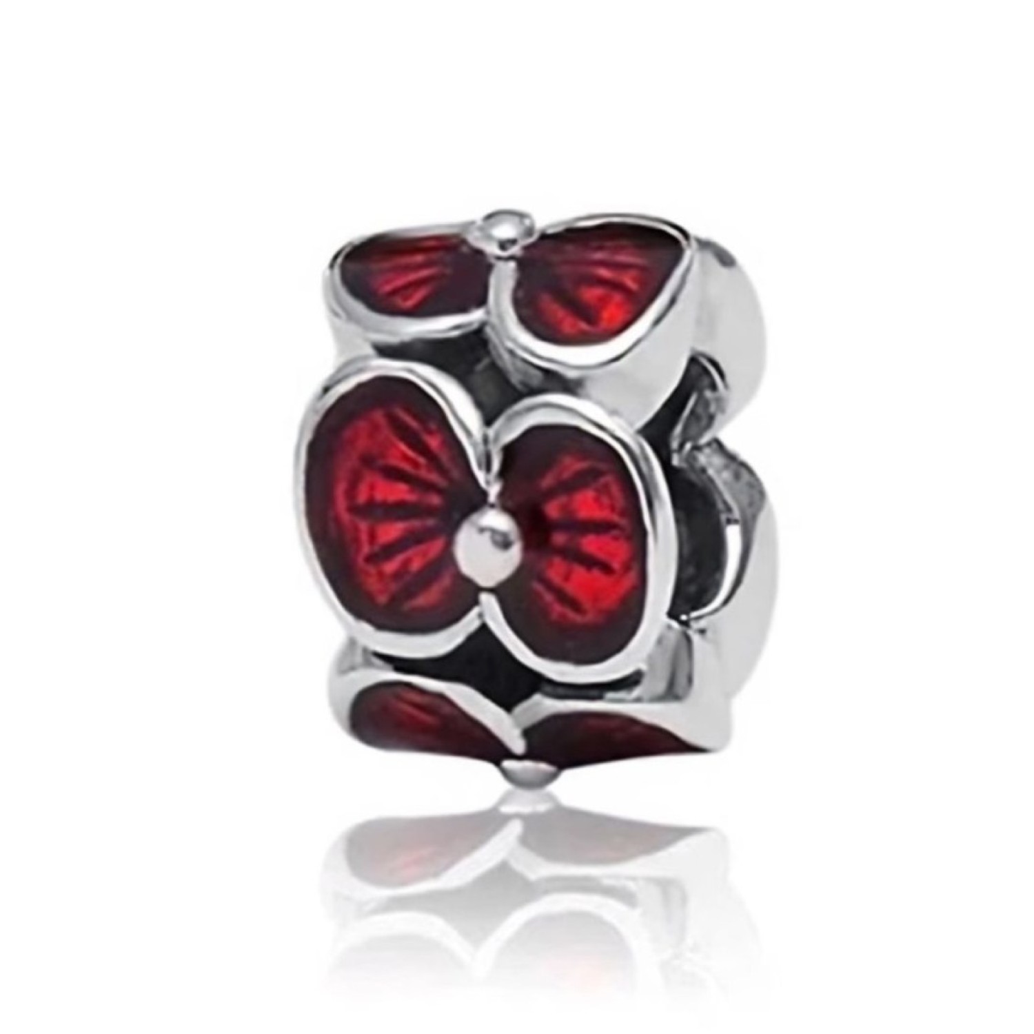 Christies Jewellery - "LKE040 Evolve Remembrance Poppy Charm - Honoring Heroes LKE040 Evolve Remembrance Poppy Charm LKE040 Evolve Jewellery with red enamel